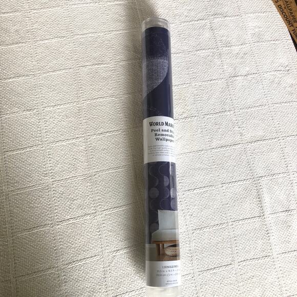 World Market Moon Phases Peel & Stick Removable Wallpaper Blue Covers 28 sq feet - Picture 2 of 9